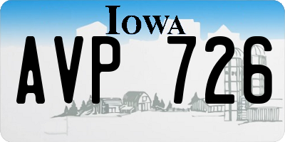 IA license plate AVP726