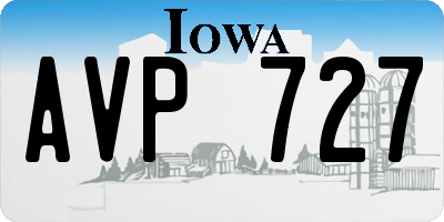 IA license plate AVP727