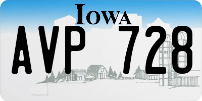 IA license plate AVP728