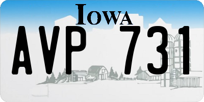 IA license plate AVP731