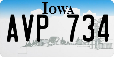 IA license plate AVP734