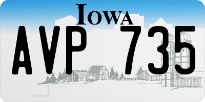 IA license plate AVP735