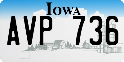 IA license plate AVP736
