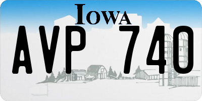 IA license plate AVP740