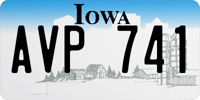 IA license plate AVP741