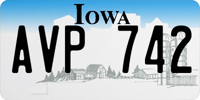 IA license plate AVP742