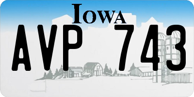 IA license plate AVP743