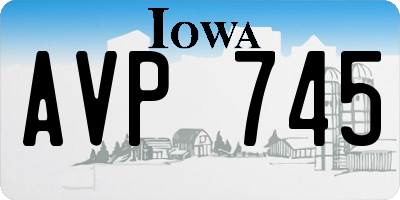 IA license plate AVP745