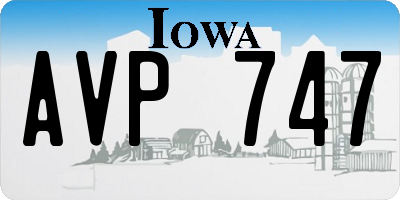 IA license plate AVP747