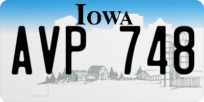 IA license plate AVP748