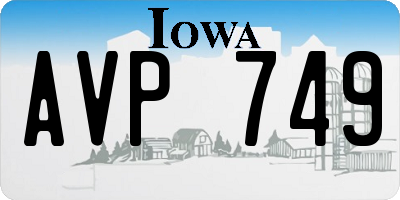 IA license plate AVP749