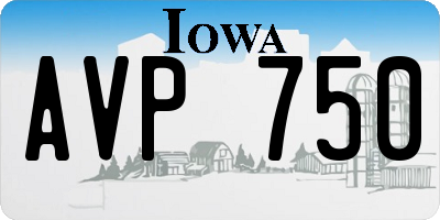IA license plate AVP750