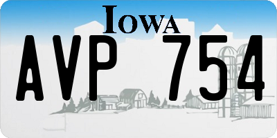 IA license plate AVP754