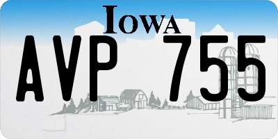 IA license plate AVP755