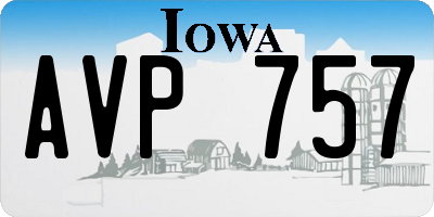 IA license plate AVP757