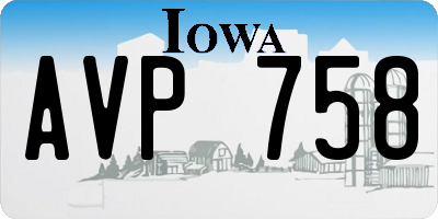 IA license plate AVP758