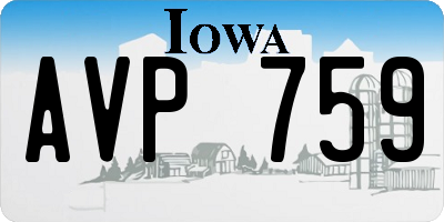 IA license plate AVP759