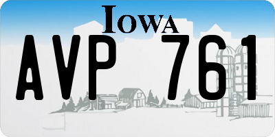 IA license plate AVP761