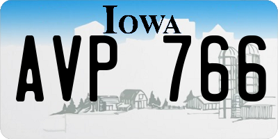 IA license plate AVP766