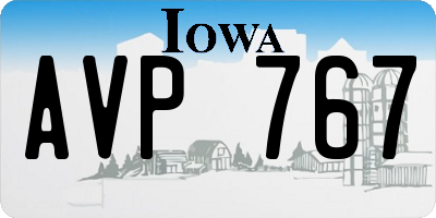 IA license plate AVP767