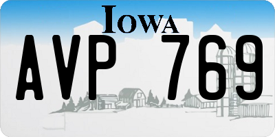 IA license plate AVP769