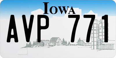 IA license plate AVP771