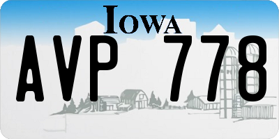IA license plate AVP778