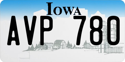 IA license plate AVP780