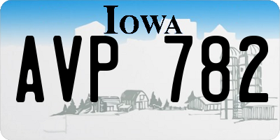 IA license plate AVP782
