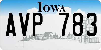 IA license plate AVP783