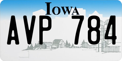 IA license plate AVP784