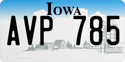 IA license plate AVP785