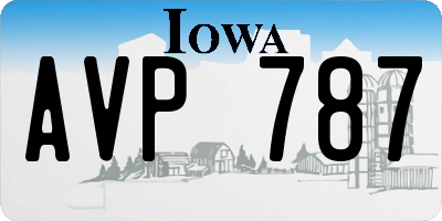 IA license plate AVP787