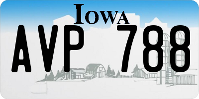 IA license plate AVP788