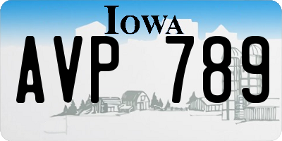 IA license plate AVP789