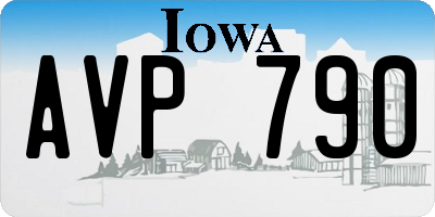 IA license plate AVP790