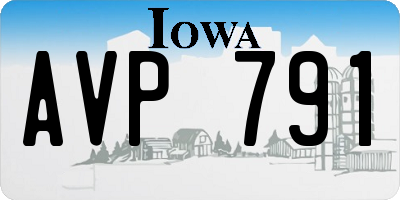 IA license plate AVP791