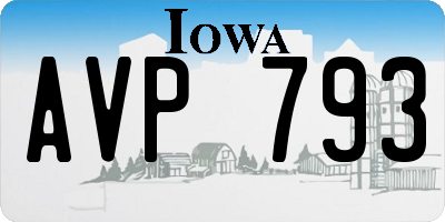 IA license plate AVP793