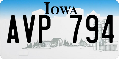IA license plate AVP794