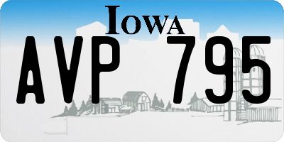 IA license plate AVP795