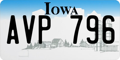 IA license plate AVP796