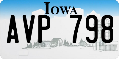 IA license plate AVP798