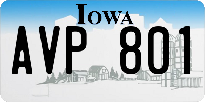 IA license plate AVP801
