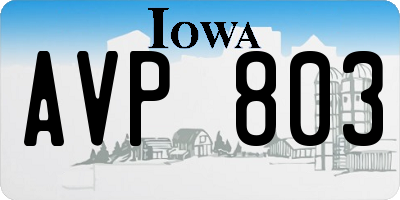 IA license plate AVP803