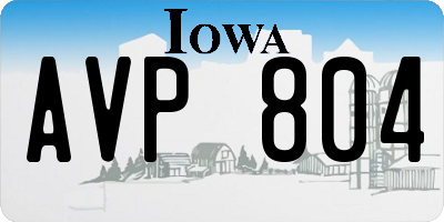 IA license plate AVP804