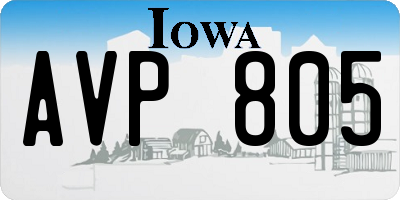 IA license plate AVP805