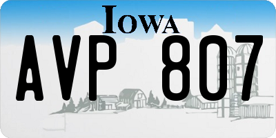 IA license plate AVP807