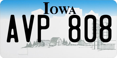 IA license plate AVP808