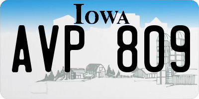 IA license plate AVP809