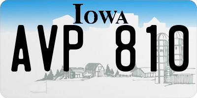 IA license plate AVP810